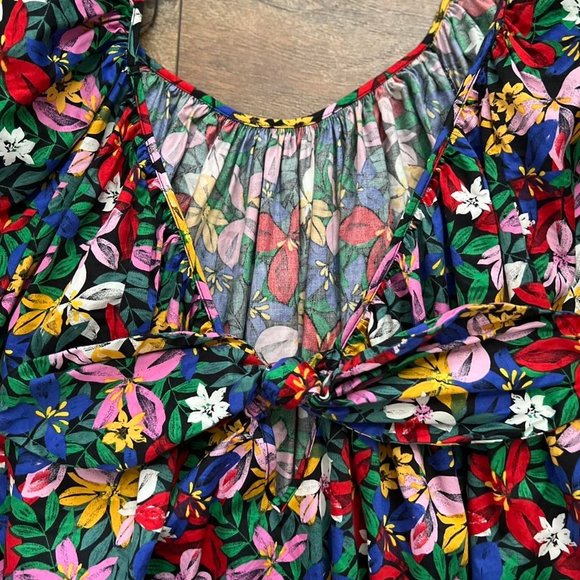 ELOQUII Elements Floral Print Tie-Back Puff Sleeve Dress sz 22/24 NWT - Picture 8 of 12